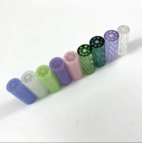 Custom Smoking Accessories Diamond Clear Smoking Rip Tip 9 Holes Glass Filter Tips