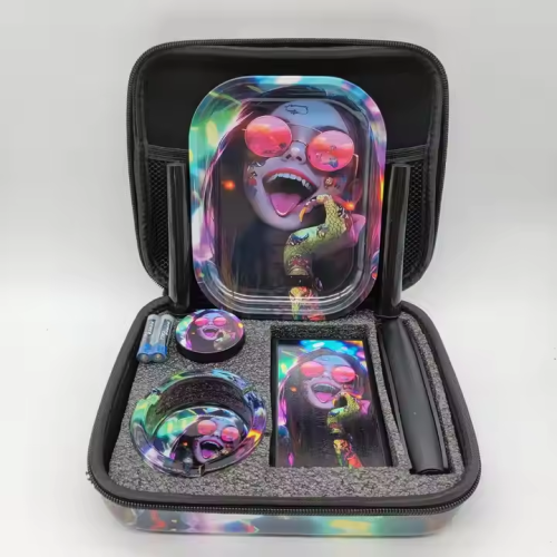 Wholesale 4 in 1 Smoking Accessories Set Cigarette Herb Rolling Tray Grinder Smoking Kit Set