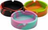 Customized Logo Spill Proof Silicone Round Square Cigar Ashtray Heat Resistance Tie-Dye Rubber Cigarette Ash Tray