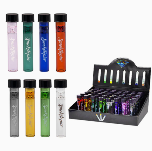 7.5cm Smoker Filter Tubes Og Glass Column Pipe with Plastic Lid