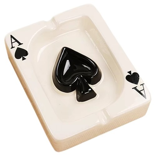 Custom Modern Portable Outdoor Ashtrays Creative Poker Decoration Gift Ceramic Cigar Ashtray