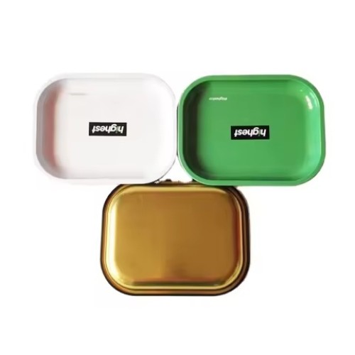 Custom logo Herb Tobacco Roller Tray Metal Smoking Serving Tinplate Tray Cheap Price
