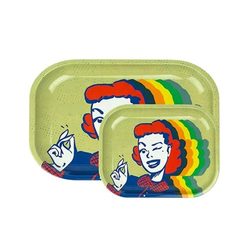 Custom logo Herb Tobacco Roller Tray Metal Smoking Serving Tinplate Tray Cheap Price