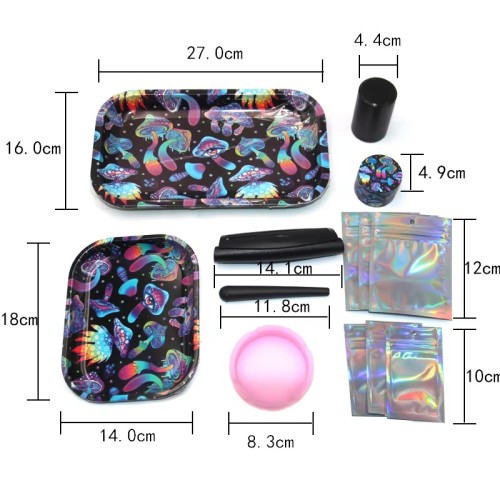 Explosive 13 Piece Kit Tray Set with Accessories Magic Mushroom Set Cigarette Smoking Set