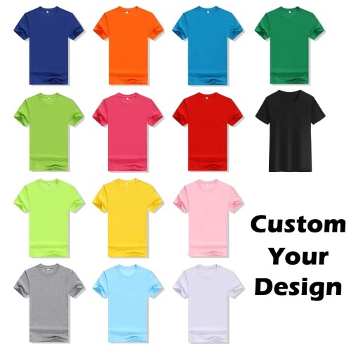 Wholesale Blank Plain t Shirt Custom Silk Screen Print Digital logo Brand Polyester Cotton