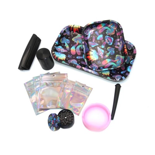 Explosive 13 Piece Kit Tray Set with Accessories Magic Mushroom Set Cigarette Smoking Set