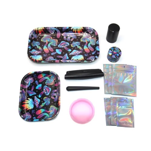 Explosive 13 Piece Kit Tray Set with Accessories Magic Mushroom Set Cigarette Smoking Set