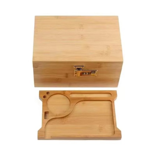 Custom Logo Wooden Bamboo Box Wholesale Smoking Kit Set Herb Grinder Rolling Tray Tobacco Kit