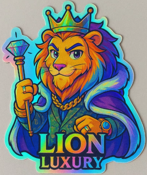 Customized Logo Holographic Vinyl Sticker Rainbow Effect Custom Laser Hologram Eggshell Label