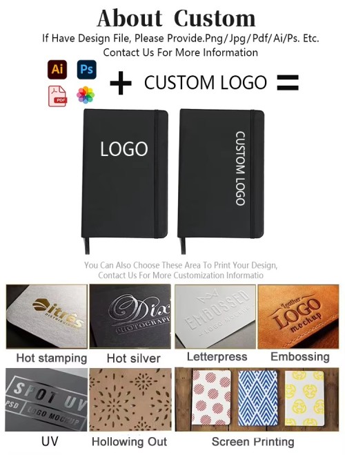 Wholesale A5 with Elastic Strap Pu Journal Diary Notebook Printed Brand Logo Diary Notepad Note Book