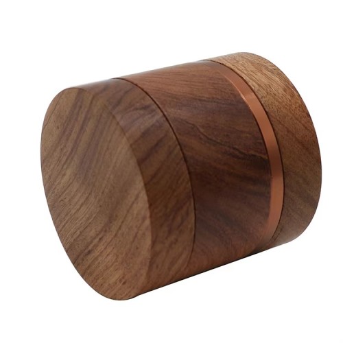 Hot Sale Wooden Herb Grinder High Quality Aluminum Alloy 4 Layers Wood Tobacco Grinder Custom logo