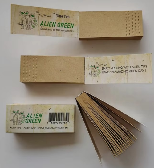 Custom Unbleached Brown Smoking Roaches WIDE Filter Tip for Rolling Paper