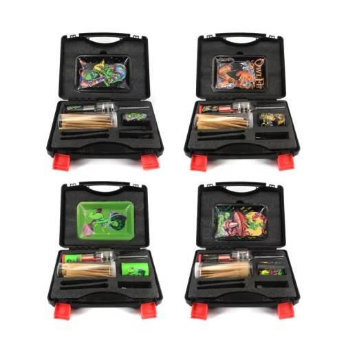 Portable Herb Grinder With Filler Rolling Tray Plastic Jar Automatic Electric Herb Grinder Smoking Set