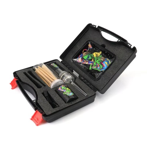 Portable Herb Grinder With Filler Rolling Tray Plastic Jar Automatic Electric Herb Grinder Smoking Set