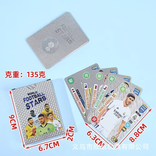 2025 Wholesale 300 Boxes 55 Pcs Football Star Card Gold Foil Flash Card Board Game Collection Gold Card