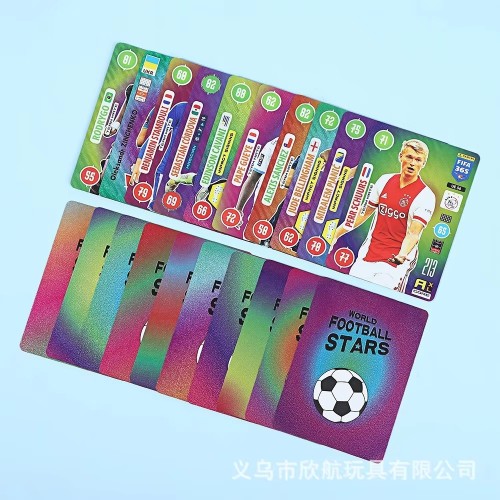 2025 Wholesale 300 Boxes 55 Pcs Football Star Card Gold Foil Flash Card Board Game Collection Gold Card