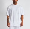 Custom Brand Plain Oversized Blank Loose Fit White Cotton Tshirt Men Polyester White t Shirt