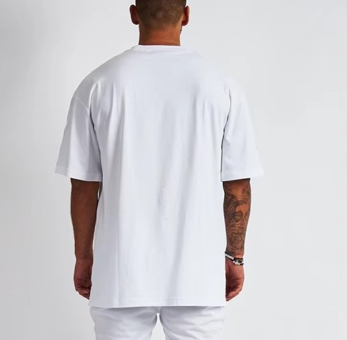 Custom Brand Plain Oversized Blank Loose Fit White Cotton Tshirt Men Polyester White t Shirt