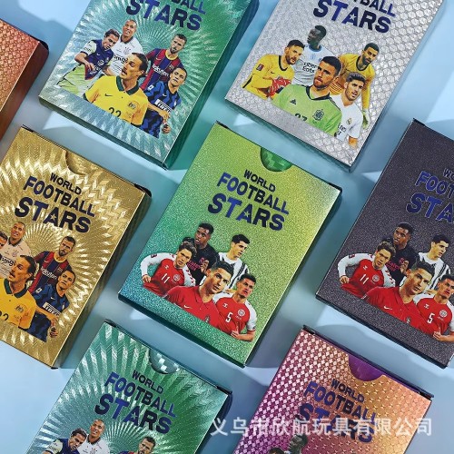 2025 Wholesale 300 Boxes 55 Pcs Football Star Card Gold Foil Flash Card Board Game Collection Gold Card
