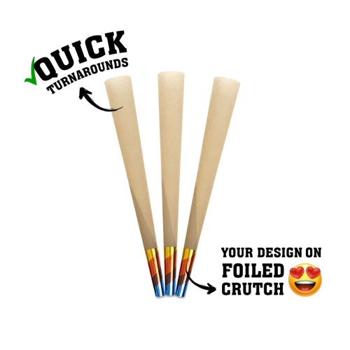 Custom Pre Rolled Cones Printing on 40MM Tips in Tower Box Packaging (700CT)