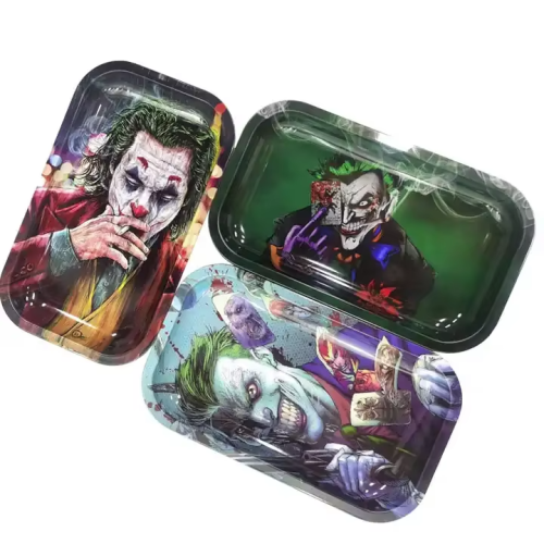 Wholesale High Quality Full Custom Printed Plain Herb Tobacco Metal Tin Rolling Tray Melamine Plates
