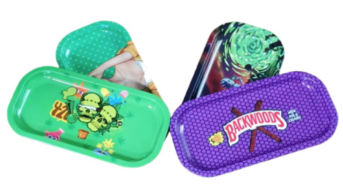 Custom Logo Printed Rectangle Eco-Friendly Rolling Tray Lightweight for Smoking Accessories Serving Tray