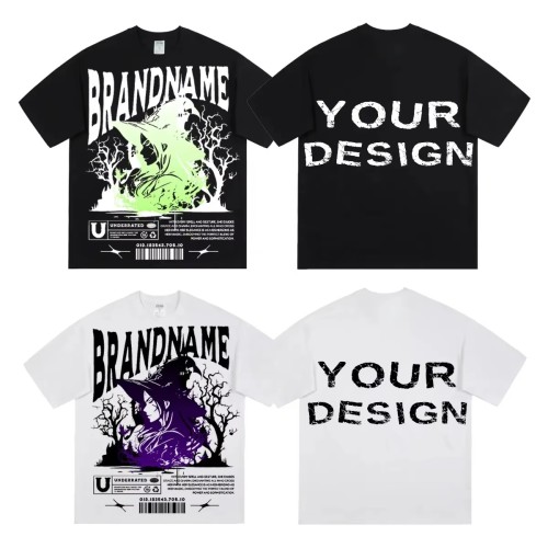 Custom Your want Brand Name T-shirt High Quality 250g 100%Cotton Shirts Wholesale Men's Tshirt