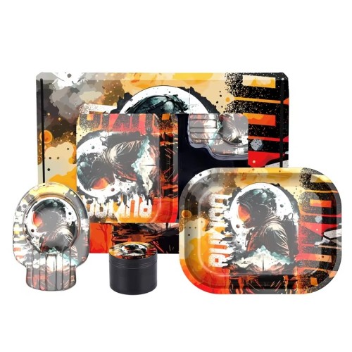 Smoking Accessories 4PCS Sets One Glass Ashtrays Combination Rolling Tray Grinder Customize Smoking Kit Set