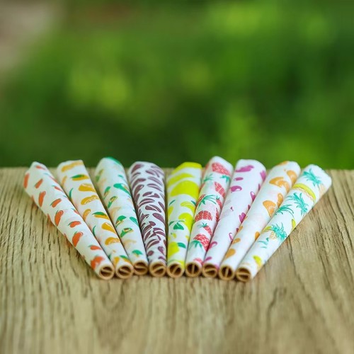 Oem Order Slow Burning 108Mm Rolling Paper Custom 100% Organic Arabic Gum Blue 14G Pre Rolled Cone