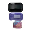 Custom Logo Black and White 27.5*17.5cm Large Metal Iron Rolling Tray with Magnetic Lid