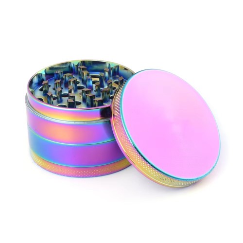  Custom logo Classic Different Size Colors Heavy Duty 4 Parts Zinc Alloy Metal rainbow Herb Grinder
