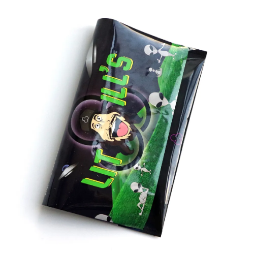 Cheap Price Customized Flat Zipper Golden Tobacco Leaf 25g 50g Bag Hand Rolling Empty Tobacco Pouches