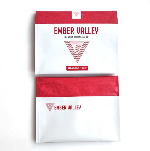 Cheap Price Customized Flat Zipper Golden Tobacco Leaf 25g 50g Bag Hand Rolling Empty Tobacco Pouches