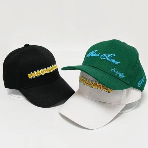 3d Embroidered Brim Custom Classic Men Hats Embroider Green Baseball Cap With logo