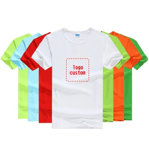 Plain White T Shirt Custom Printing Blank T-Shirt 100% Polyester Dry Fit Sublimation Brand Customized Tshirt for Men