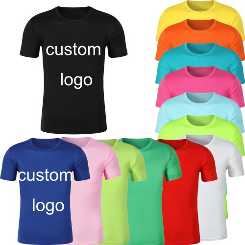 Plain White T Shirt Custom Printing Blank T-Shirt 100% Polyester Dry Fit Sublimation Brand Customized Tshirt for Men