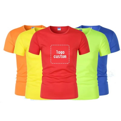 Plain White T Shirt Custom Printing Blank T-Shirt 100% Polyester Dry Fit Sublimation Brand Customized Tshirt for Men