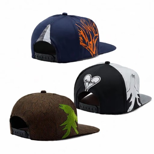Custom Embroidered Mens Flat Brim Flatbill Snap Back Snapback Fitted Caps Hats for Men With Logo