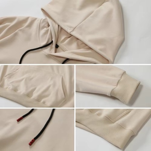 Thick Fabric Solid Sweatshirts Jogger Pullovers Embroidered Hoodie