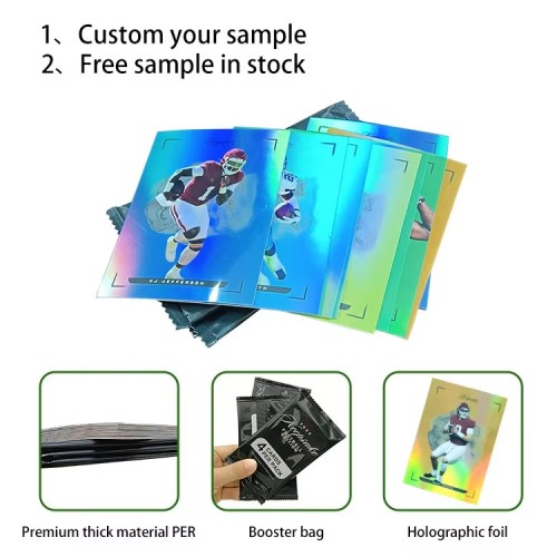 Plastic Football Sports Trading Cards With Booster Foil Pack Sleeves