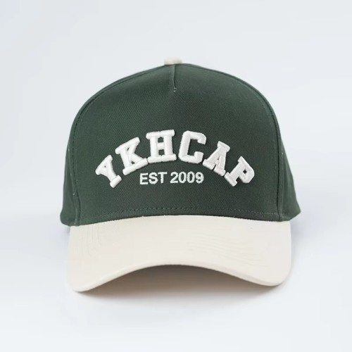 Wholesale Custom Outdoor Sports 5 Panel Style Cotton Adjustable Baseball Cap 3D Embroidery Two Toned Hat