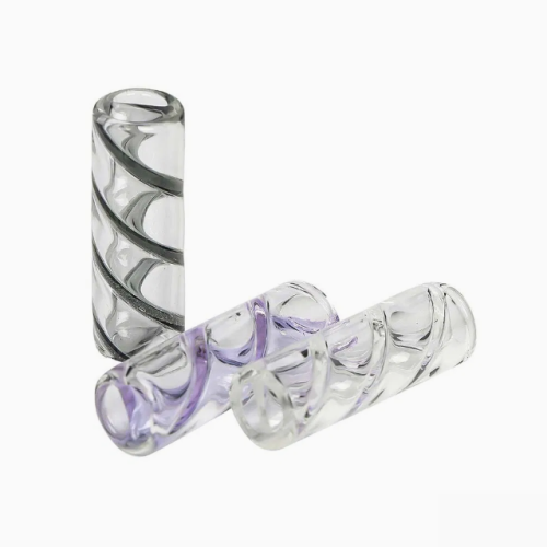 Wholesale Multi Color Spiral Inner Triangular Spiral Glass Filter Tips Smoking Glass Tips with Center Hole