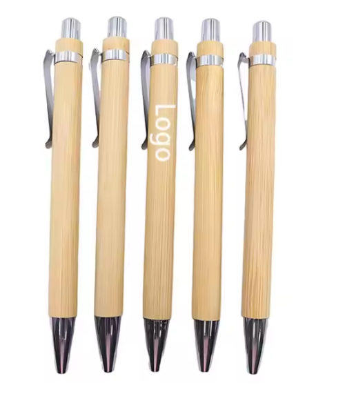 Custom logo Bamboo Wooden Eco-friendly Ball Pen Black Ink Your Label Business Gift logo Printed Ballpoint Pen with logo
