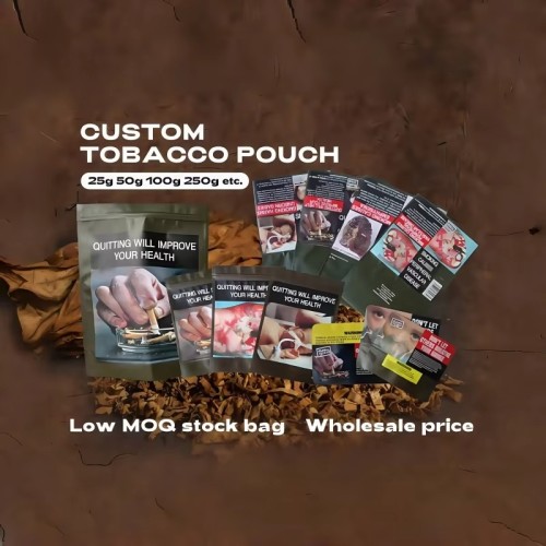 25g 50g Plastic Heat Seal Reusable Cigar Aluminum Foil Smoking Hermetic Tobacco Bag Rolling Tobacco Pouch Bag