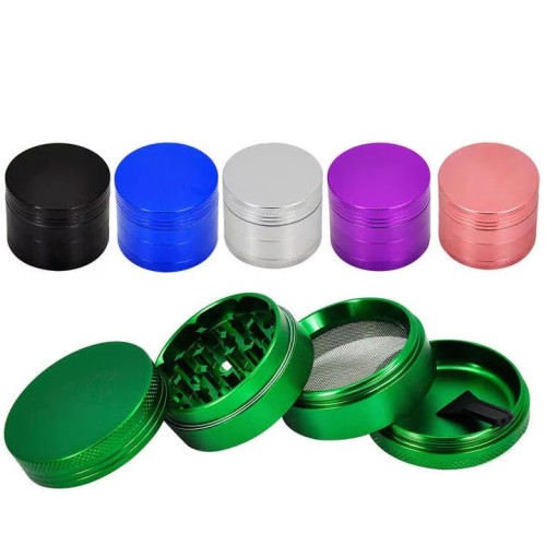 Custom Logo Smoking Accessories Metal Manual Hand Dried Flower Grinder 4 Layers 50mm Zonic Herb Grinder
