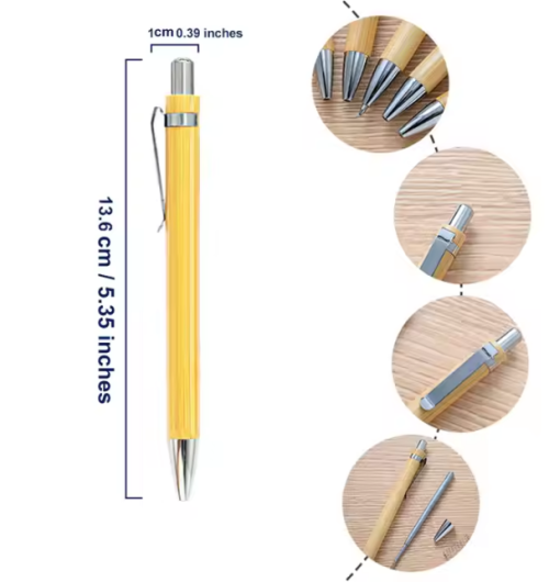 Custom logo Bamboo Wooden Eco-friendly Ball Pen Black Ink Your Label Business Gift logo Printed Ballpoint Pen with logo