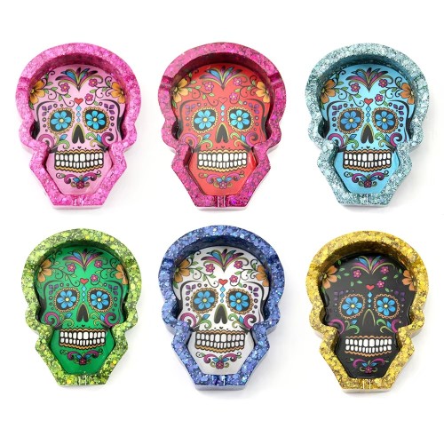 Wholesale Creative Printing Smoking Accessories Colorful Cigar Ashtray Resin Ashtray