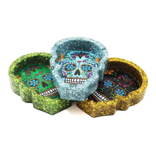 Wholesale Creative Printing Smoking Accessories Colorful Cigar Ashtray Resin Ashtray