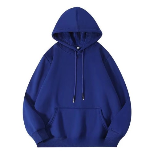 Autumn and Winter Heavyweight Hoodies Customized Printed Plush and Thickened Solid Color Men's Fashion Brand Customized