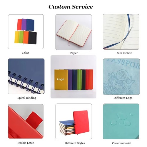 Promotional Gifts Custom Size A6 A5 Journal Notebook Elastic Strap Diary Printed Brand Logo PU Leather Notebook